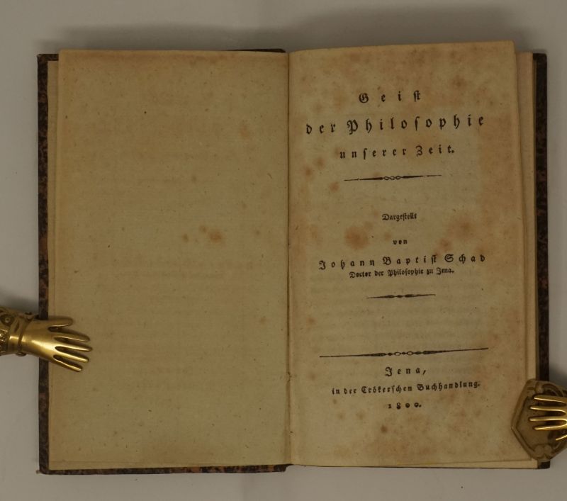 Lot 2193, Auction  123, Schad, Johann Baptist, Geist der Philosophie unserer Zeit