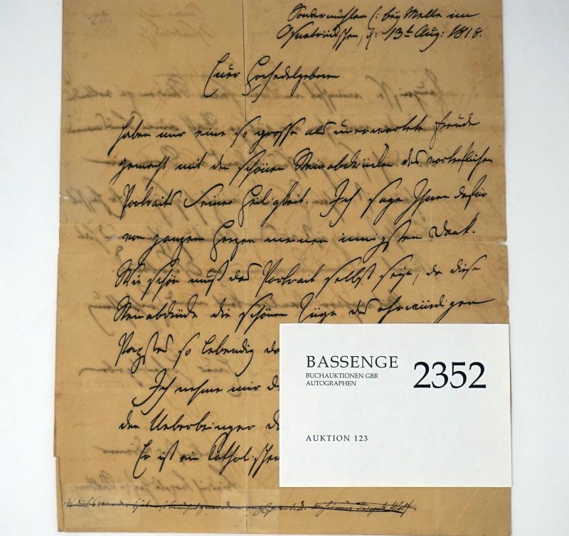 Lot 2352, Auction  123, Stolberg, Friedrich Leopold Graf zu, Brief an den Maler Vogel zu Vogelstein
