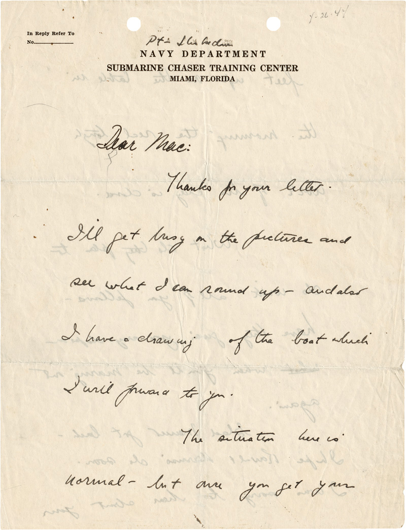 Lot 2392, Auction  123, Kennedy, John F., Eigenhändiger Brief 1944