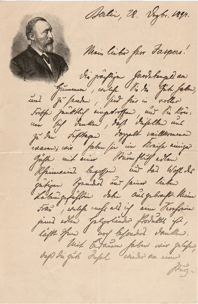 Lot 2403, Auction  123, Stephan, Heinrich von, Brief 1894 + Beigaben