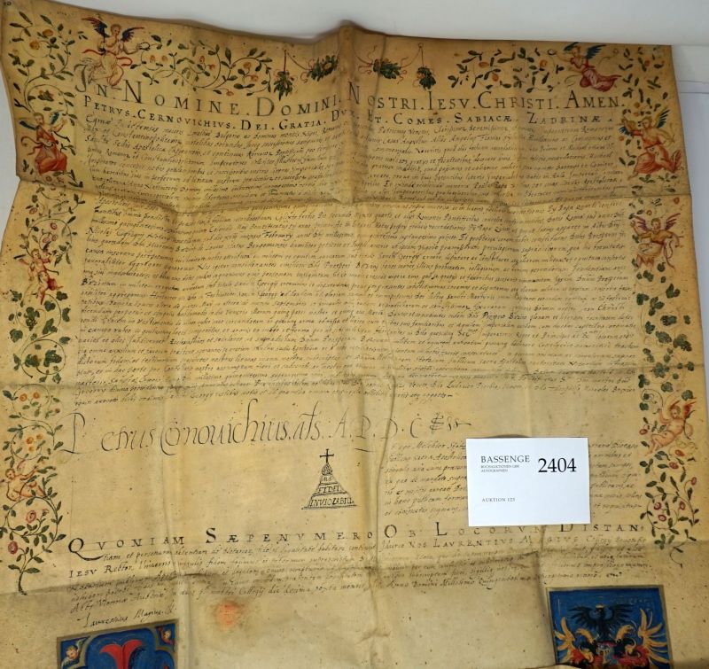 Lot 2404, Auction  123, Petrus Cernovichius, Urkunde Wien 1579