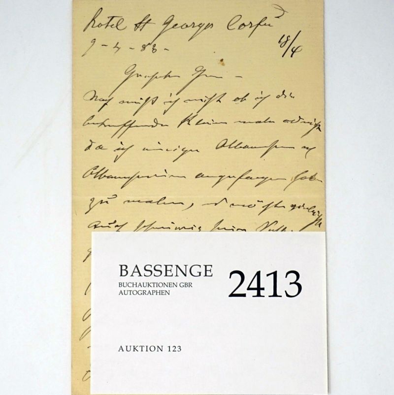 Lot 2413, Auction  123, Buchser, Frank, Brief 1883