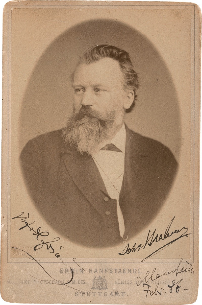 Lot 2433, Auction  123, Brahms, Johannes, Porträtfoto mit Widmung 1886