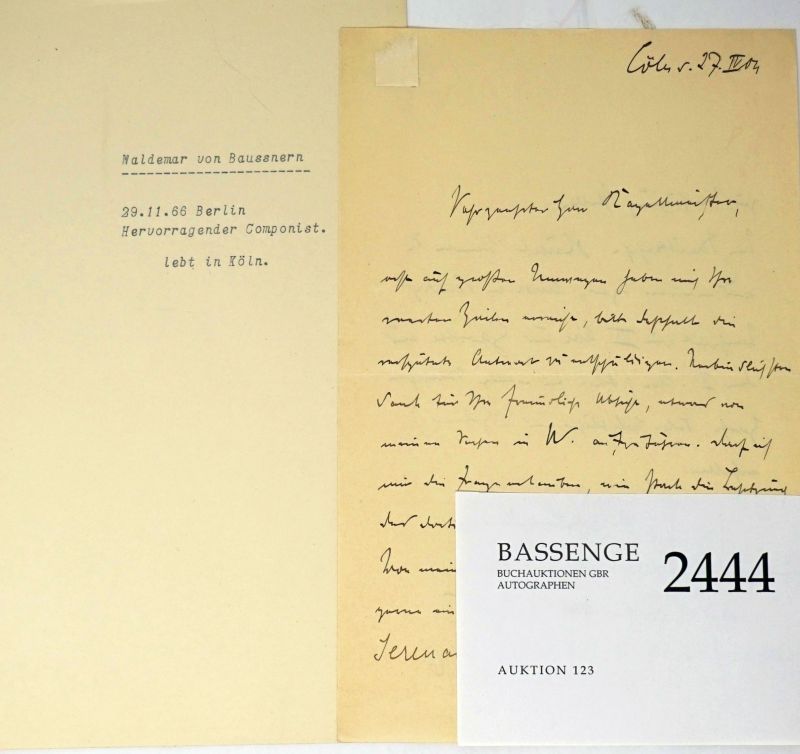 Lot 2444, Auction  123, Komponisten und Dirigenten, 31 Briefe und Karten