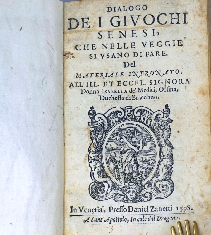 Lot 2490, Auction  123, Bargagli, Girolamo, Dialogo de i givochi Senesi