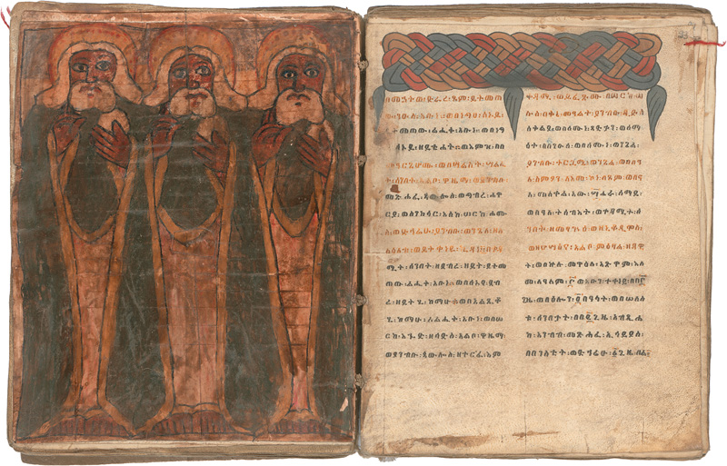 Lot 2690, Auction  123, Liturgisches Gebetbuch, Ge'ez-Handschrift in roter und schwarzer Schrift auf Pergament. 180, 2 nn. Bl.