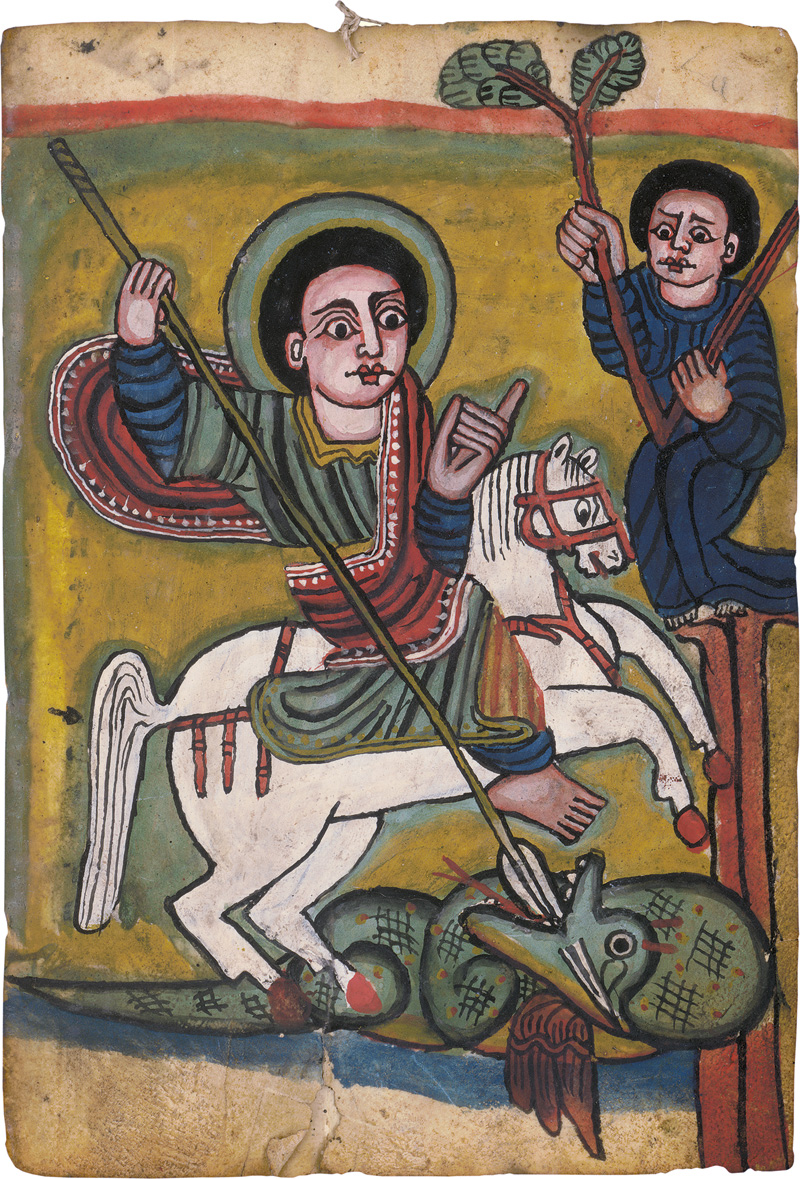 Lot 2701, Auction  123, Äthiopisches Gebetbuch, Gebetbuch. Ge'ez-Handschrift in roter und schwarzer Schrift auf Pergament
