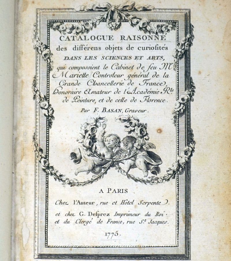 Lot 2712, Auction  123, Basan, Pierre-François, Catalogue raisonné des différens objets de curiosités dans les sciences et arts