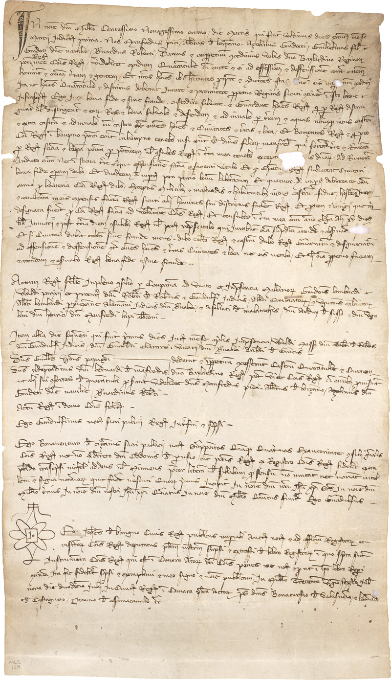 Lot 2863, Auction  123, Quaràntoli, Urkunde über den Kauf der oberitalienischen Stadt Quaràntoli in der Provinz Modena