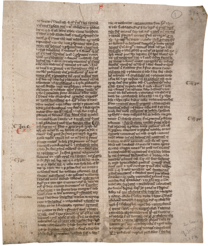 Lot 2870, Auction  123, Hugo de Sancto Caro, Expositio in Isaiam. Doppelblatt in lateinischer Handschrift auf Pergament. 