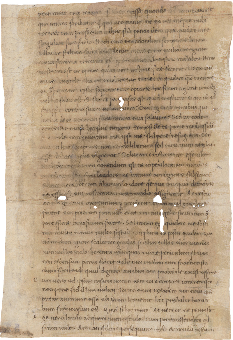 Lot 2920, Auction  123, Cicero, Marcus Tullius, Epistolae ad familiares. Einzelblatt aus einer lateinischen Handschrift 