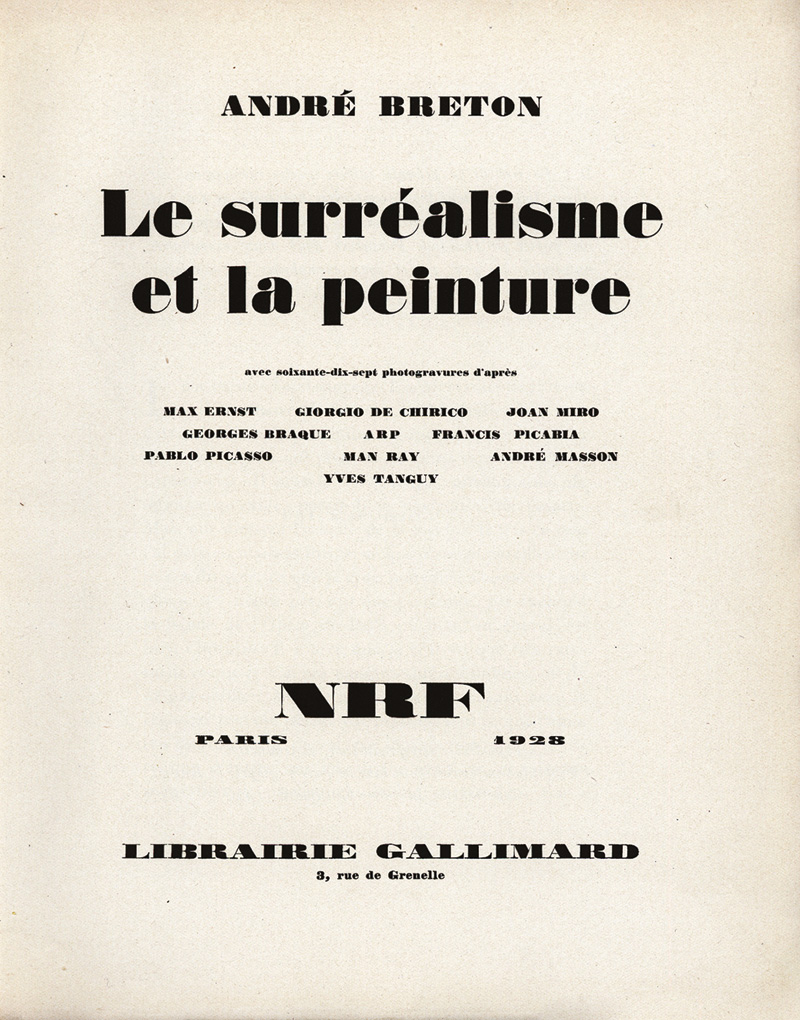 Lot 3065, Auction  123, Breton, André, Le Surréalisme et la Peinture.