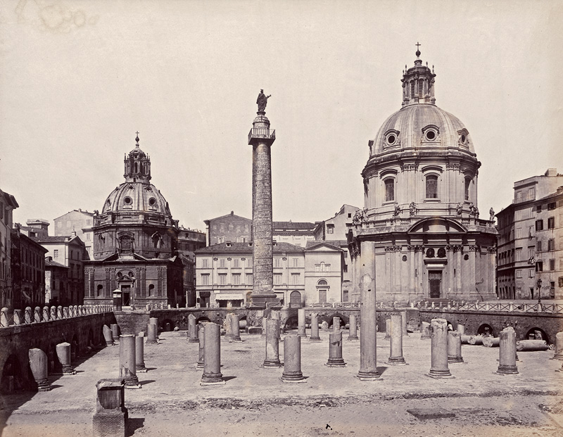 Lot 4063, Auction  123, Rome, View of the Capitol from the Forum Romanum; Trajan's Forum with Trajan's Column and the Church of Santa Maria di Loreto