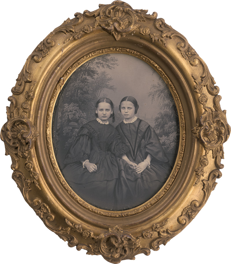 Lot 4076, Auction  123, Unknown Photographer, Double studio portrait of two girls