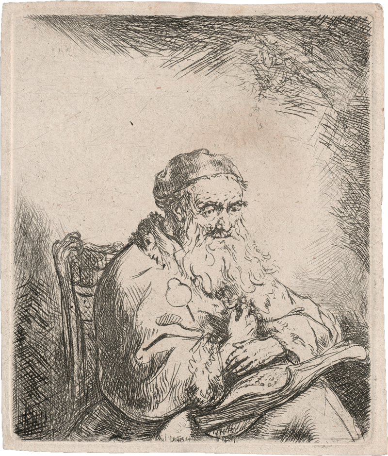 Lot 5018, Auction  123, Bol, Ferdinand, Sitzender alter Mann mit einem Kleeblatt auf seinem Mantel 