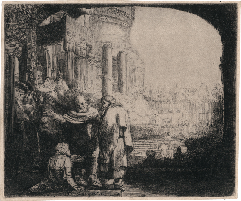 Lot 5844, Auction  123, Rembrandt Harmensz. van Rijn, Petrus und Johannes an der Pforte des Tempels