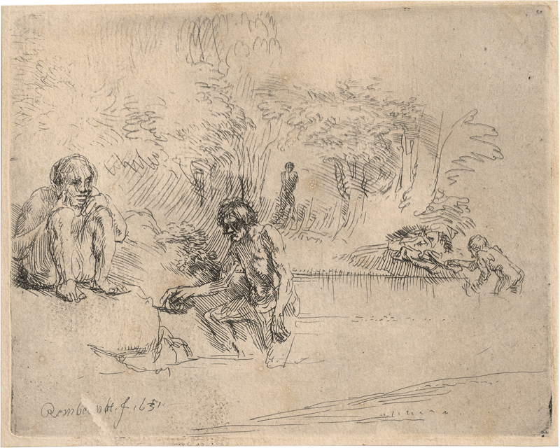 Lot 5850, Auction  123, Rembrandt Harmensz. van Rijn, Die badenden Männer ("De zwemmertjes")