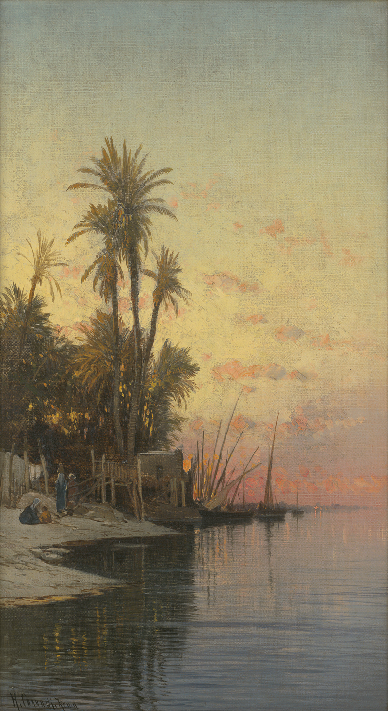 Lot 6116, Auction  123, Corrodi, Hermann David Solomon, Abendstimmung am Nil