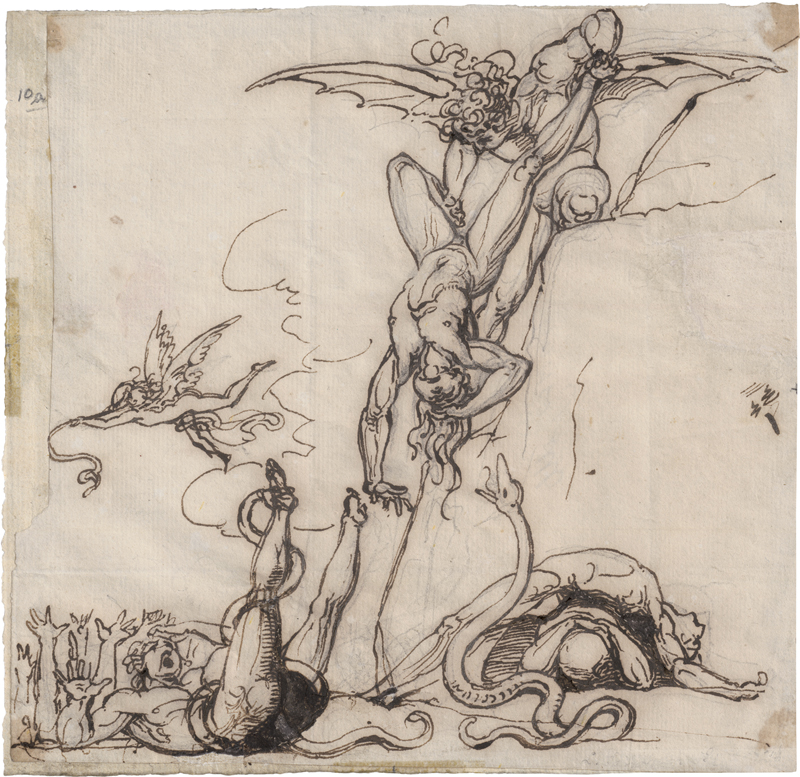 Lot 6594, Auction  123, Italienisch, um 1780. Kampf zwischen Mensch und Dämonen