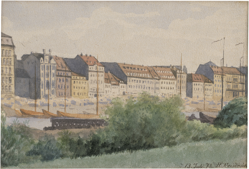 Lot 6658, Auction  123, Friedrich, Harald Otto Julius, Ansicht der Dresdner Elbfront mit Lastkähnen