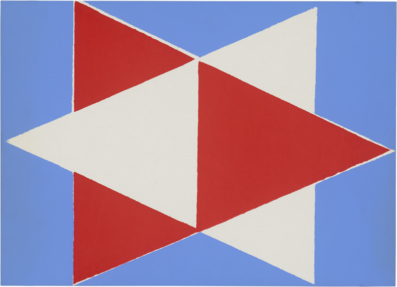 Lot 7218, Auction  123, Glöckner, Hermann, Rot und Weiß, ineinander, auf Blau