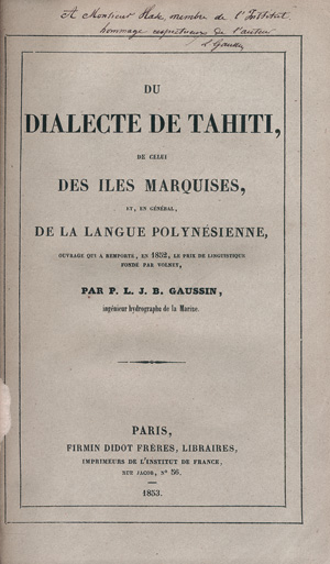 Los 7 - Gaussin, Pierre Louis Jean-Baptiste - Du dialecte de Tahiti - 0 - thumb