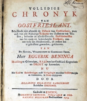 Lot 154, Auction  124, Beninga, Eggerik, Volledige Chronyk van Osstfrieslant