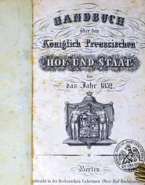 Lot 211, Auction  124, Handbuch über den Königlich Preussischen Hof und Staat, für das Jahr 1832