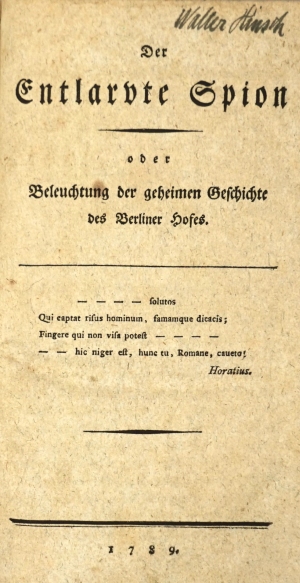 Lot 217, Auction  124, Mirabeau, Honoré-Gabriel de Riquetti de, Der Entlarvte Spion