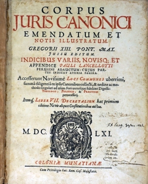 Lot 393, Auction  124, Corpus Juris Canonici, emendatum et notis illustratum