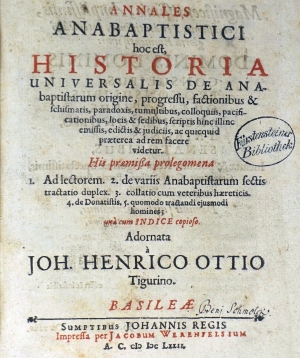 Los 409 - Ott, Johann Heinrich - Annales anabaptistici hoc est - 0 - thumb