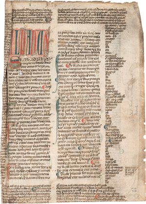 Los 827 - Justinianus - Lateinische Handschrift auf Pergament. Corpus Juris opening of book IX - 0 - thumb