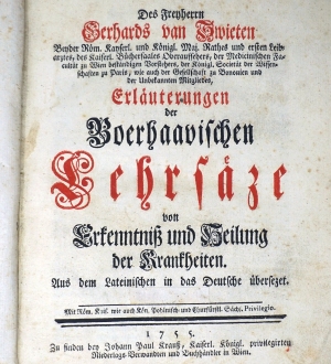 Lot 1040, Auction  124, Swieten, Gerard van, Erläuterungen der Boerhaavischen Lehrsäze von Erkenntniß und Heilung der Krankheiten. 