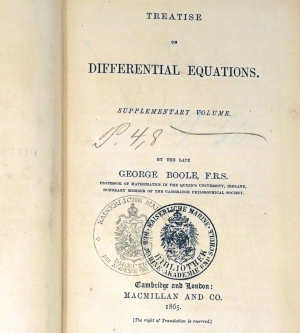 Lot 1049, Auction  124, Boole, George, A treatise on differential equotations. Supplementary volume