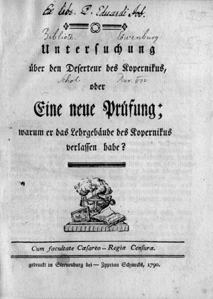 Los 1074 - Untersuchung über den Deserteur des Kopernikus - oder Eine neue Prüfung; warum er das Lehrgebäude des Kopernikus verlassen habe - 0 - thumb