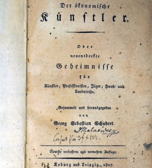 Lot 1132, Auction  124, Schubert, Georg Sebastian, Der ökonomische Künstler