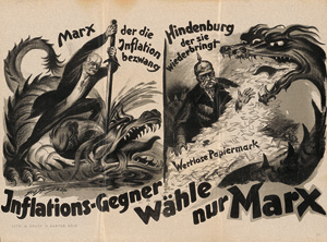 Los 1255 - Schwartz, Hans - Inflations-Gegner wähle nur Marx. Plakat - 0 - thumb