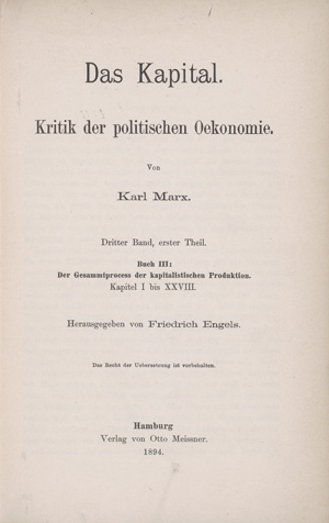 Los 1274 - Marx, Karl - Das Kapital. Erste Ausgabe Band I 1867 - 3 - thumb