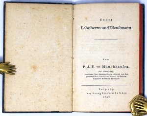 Lot 1277, Auction  124, Münchhausen, P. A. F. v., Vom Lehnherrn und Dienstmann 