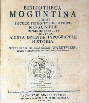 Lot 1306, Auction  124, Wuerdtwein, Stephan Alexander, Bibliotheca Moguntina