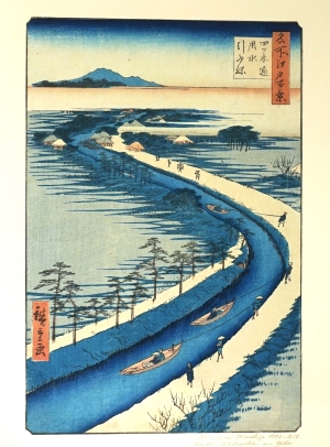 Los 1522 - Hiroshige, Ando Ichiryusai - Yotsugi-dôri yôsui hikifune. Edo (Tokio), Uoya Eikichi, um 1857 - 1 - thumb