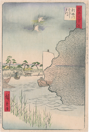 Los 1530 - Hiroshige, Ando Ichiryusai - Tonegawa Barabara-matsu. Farbholzschnitt d. Serie Meisho Edo Hyakkei - 0 - thumb