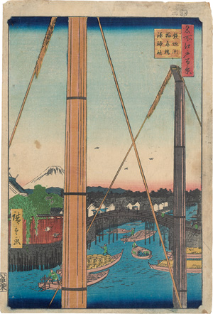 Los 1532 - Hiroshige, Ando Ichiryusai - Teppôzu Inaribashi Minato jinja - 0 - thumb