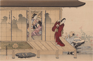 Los 1565 - Kiyonobu II, Torii - Schatten- und Biwa-Spiel der Geishas - 0 - thumb