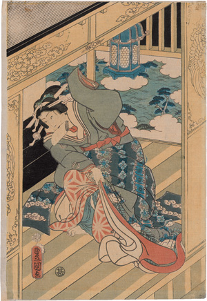 Lot 1603, Auction  124, Kunisada, Utagawa, Japanerin auf der Engawa