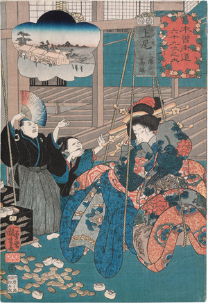 Los 1628 - Kuniyoshi, Utagawa - Kisokaido rokujukyu-tsugi no uchi. 6 Ukiyo-e Farbholzschnitte der Serie - 0 - thumb