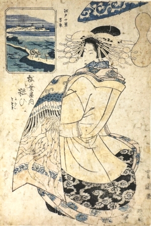 Los 1662 - Toyokuni II., Utagawa - Kurtisane Yosooi des Hauses Matsubaya. Aus der Serie Edo jikkei, bijin awase - 2 - thumb