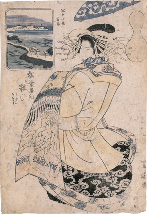 Los 1662 - Toyokuni II., Utagawa - Kurtisane Yosooi des Hauses Matsubaya. Aus der Serie Edo jikkei, bijin awase - 0 - thumb