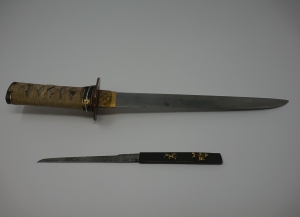 Los 1678 - Wakizashi - Japanisches Kurzschwert in Holzscheide und mit kleinem Kozuka-Beimesser - 4 - thumb