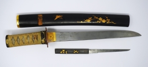 Los 1678 - Wakizashi - Japanisches Kurzschwert in Holzscheide und mit kleinem Kozuka-Beimesser - 13 - thumb